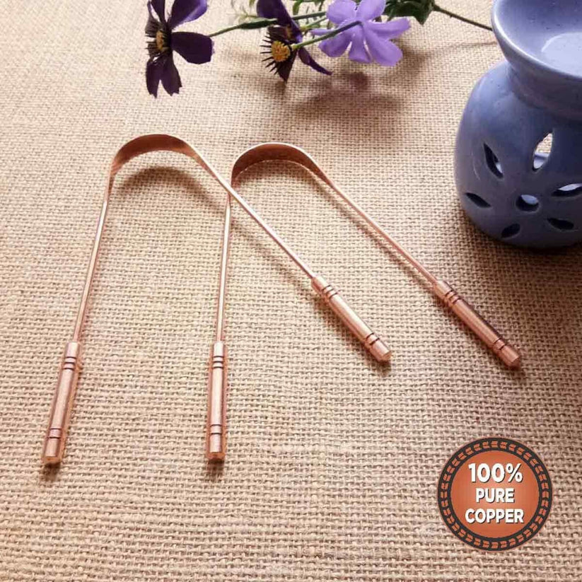 Pure Copper Tongue Scraper 2Pack